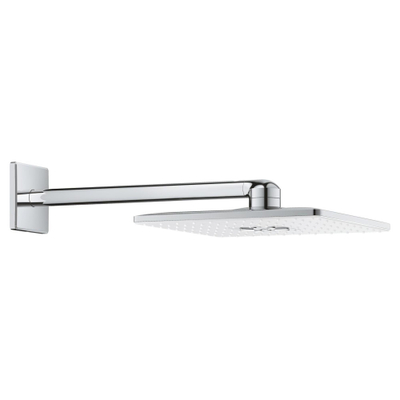 GROHE Rainshower SmartActive 310 Cube Douche de tête - 31cm - 2 types de jets - bras mural 43cm - moon white/chrome