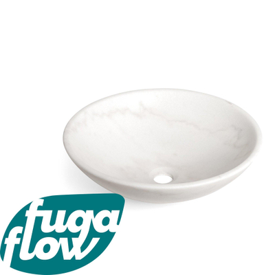 FugaFlow Efficiente Arredo Arino Vasque à poser 42x14cm marbre rond blanc