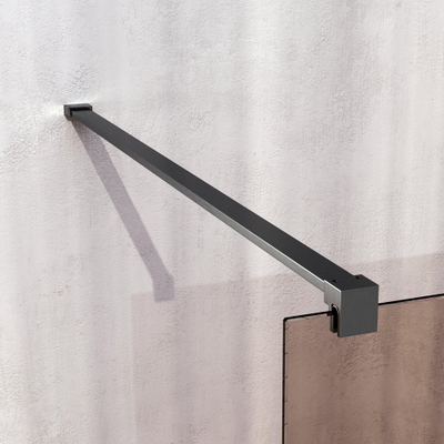 BRAUER Oblivion Douche à l'italienne - 100x200cm - revêtement verre - verre bronze - PVD gunmetal brossé