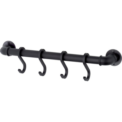 Mora Garden Barre murale 49cm avec 4 crochets Noir industriel