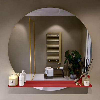 Mondiaz SPOT miroir – Ø 110 cm – avec tablette – Fire (rouge)