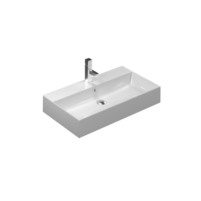 Thebalux lavabo modèle Cube 1x cuve 1x trou de robinet