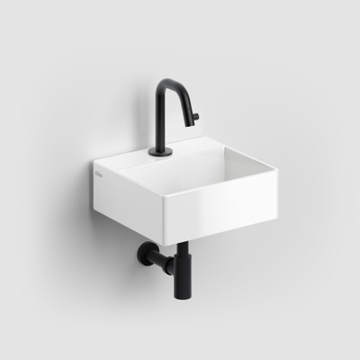 Clou Flush lave-mains 28x27cm inclus bouchon avec trou de robinet céramique blanc brillant