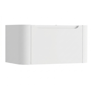 H&R badmeubelen Juice Wastafelonderkast - 80x45x40cm - afgeronde hoeken - 1 lade - geïntegreerde greep - wit hoogglans
