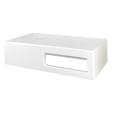 Best Design Malo Fontein Planchet 40x21x10cm solid surface glans wit Incl. waskom en Fonteinset Rood - koper