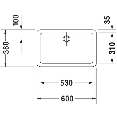 Duravit Vero Opbouwwastafel - geslepen - zonder kraangat - zonder overloop - 60x38cm - met wondergliss - inclusief bevestiging - glans wit