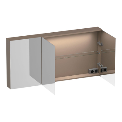 BRAUER Impress Deluxe spiegelkast – 139x70x15 cm – LED-verlichting – Mokka