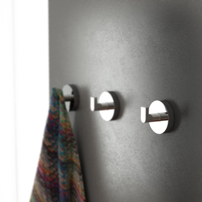 Clou Flat crochet porte-serviettes 4,8x4,8x3,6cm 2 pièces Chrome