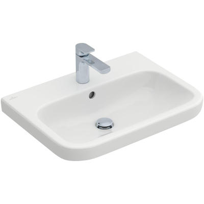 Villeroy en boch Architectura wastafel 65x47cm 1 kraangat met overloop onderkant geslepen ceramic+ wit