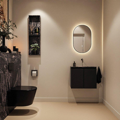 MONDIAZ TURE-DLUX 60cm toiletmeubel Urban. EDEN wastafel Lava positie midden. Zonder kraangat.
