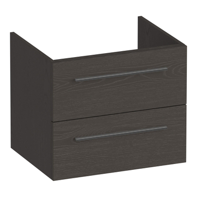 BRAUER Trust wastafelonderkast 60 excl. opbouwgrepen 2 softclose lades en 1 sifon uitsparing - Timber Anthracite
