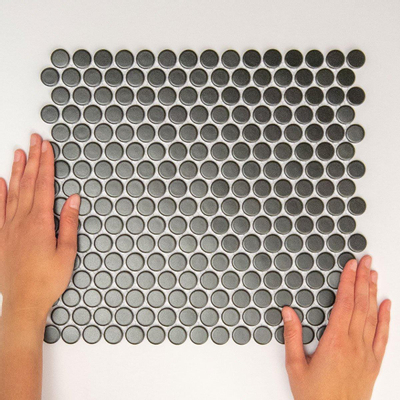 The Mosaic Factory Venice mozaïektegel - 29x32cm - 5.5mm - rond - mat black (zwart)