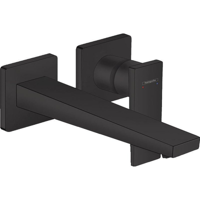 Hansgrohe Metropol 1 greeps wastafelkraan - afbouwdeel - met voorsprong 225 mm en afvoerplug - mat zwart