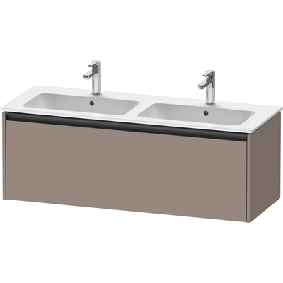 Duravit Ketho.2 Wastafelonderbouwkast - met 1 lade - voor dubbele wastafel - 128x48x44cm - met greep antraciet - basalt mat