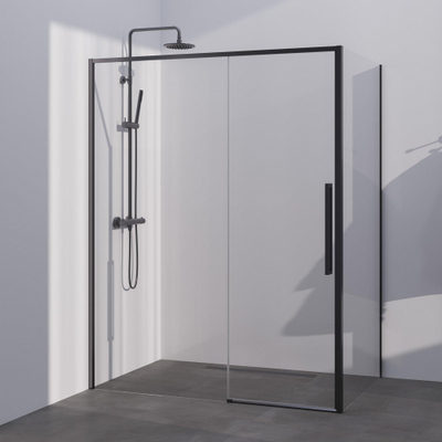 BRAUER Season cabine de douche - 160x100x200cm - porte coulissante - verre transparent - réversible - revêtement en verre - Gunmetal