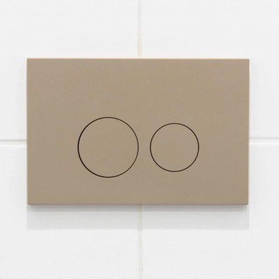 QeramiQ Dely Pack WC - 36.3x51.7cm - à fond creux - sans bride - réservoir encastré Geberit UP320 - abattant WC à fermeture douce - plaque de déclenchement taupe - boutons ronds - blanc mat
