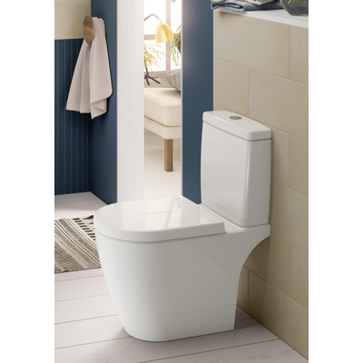 Villeroy & Boch Avento closetzitting met deksel met softclose en quick release met RVS scharnieren wit