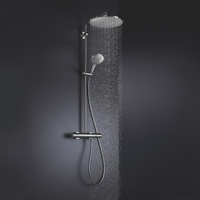 GROHE Rainshower SmartActive Ensemble de douche pluie apparent - pomme de douche 31cm - douchette ronde - chromé