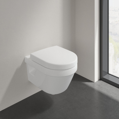 Villeroy & Boch Architectura Combi Pack WC suspendu à fond creux sans bride 35x48cm avec abattant softclose et quick release ceramic+ blanc