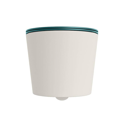 Mondiaz LAVIE hangtoilet – spoelrandloos – 36 x 53 cm – met softclose zitting – Linen (offwhite), zitting Smag (groen)