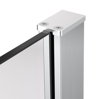 FugaFlow Eccelente Vetro Douche à l'italienne - 100x200cm - paroi en verre arrondie - gauche - verre mat - bras mural - inox brossé PVD (inox)