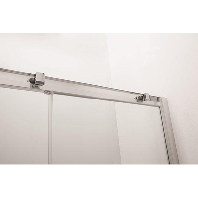 Crosswater Clear 6 kwartronde douchecabine met 1 schuifdeur 120x80x195cm 6mm helder veiligheidsglas zilver