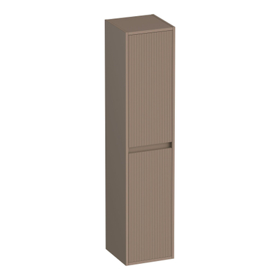 BRAUER Adore Wavy colonne haute - 160x35x35cm - 2 portes - ouverture à gauche ou à droite - sans poignée - moka mat