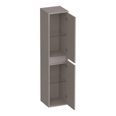 BRAUER Adore Armoire de salle de bains - 160x35x35cm - avec 2 portes sans poignées ouvrant à gauche ou à droite Timber Greige
