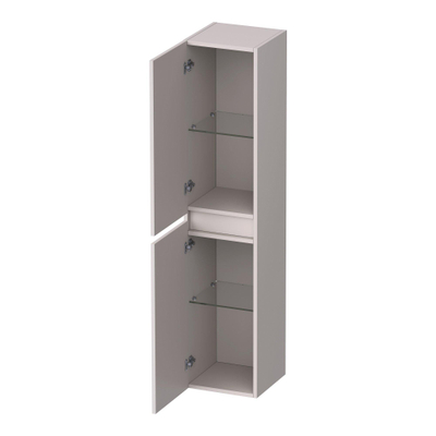 BRAUER Joy Wavy armoire haute 160 avec 2 portes sans poignée pivotant à gauche ou à droite mat sable