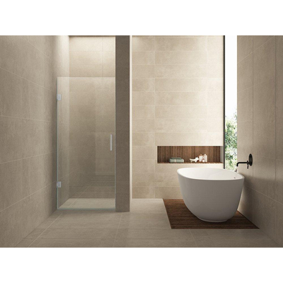 Wiesbaden Less nisdeur 1000 x 2000 x 8 mm nano helder glas/geborsteld staal