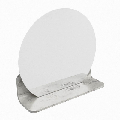 Mondiaz SPOT miroir – Ø 40 cm – avec tablette – Glace (marbre gris)