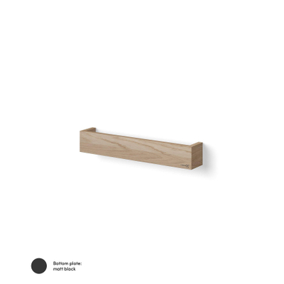 Looox Wood collection étagère BoX 60cm avec plaque de fond noir mat chêne noir mat