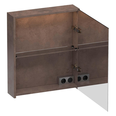 BRAUER Impress Deluxe armoire de toilette - 60x70x15cm - éclairage interne et externe - 1 porte miroir double face à ouverture à droite Erosion