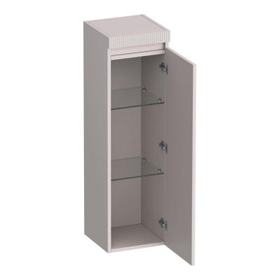 BRAUER Joy Wavy Hoge kast - 120x35x35cm - 1 deur - rechtsdraaiend - greeploos - mat zand