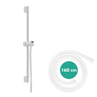 Hansgrohe Unica barre de douche 65cm tuyau de douche isiflex 160cm mat blanc