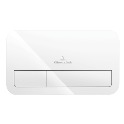 Villeroy & Boch Viconnect 2-knops bedieningsplaat 25,3x14,5 cm. wit glans OUTLETSTORE