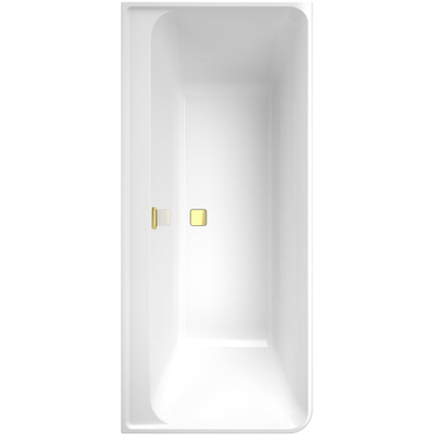 Villeroy & Boch Collaro half - vrijstaand hoekbad - 180x80cm rechthoek hoek rechts overloop Goud Acryl - glans wit