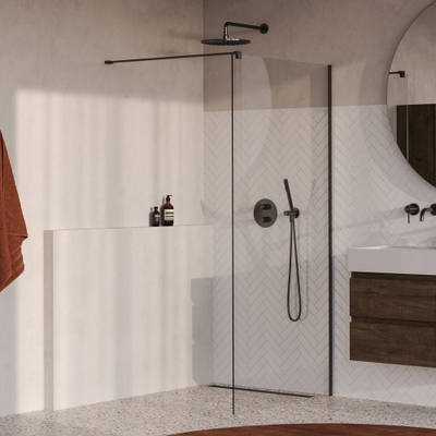 BRAUER Oblivion Douche à l'italienne - 90x200cm - revêtement verre - verre clair - gunmetal brossé PVD