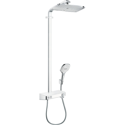 Hansgrohe Raindance select e 360 showerpipe - tablette de douche blanc-chrome