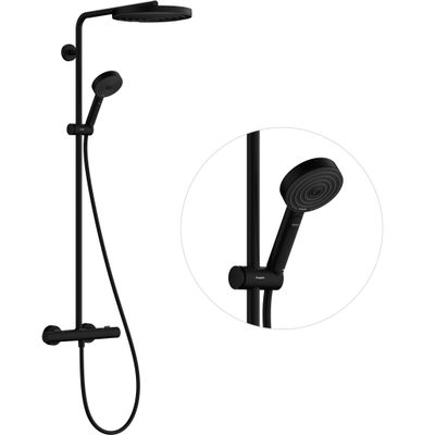 Hansgrohe Pulsify S Puro Puro1jet - showerpipe - ecosmart - 260 - thermostatisch - 3jet - handdouche en doucheslang - 160cm - thermostaat - mat zwart