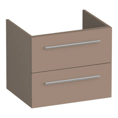 BRAUER Trust wastafelonderkast 60 excl. opbouwgrepen 2 softclose lades en 1 sifon uitsparing - mat mokka