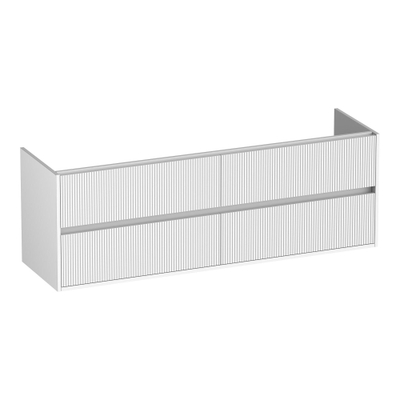 BRAUER Adore Wavy meuble sous-lavabo 160 4 tiroirs à fermeture douce - sans poignée - 2 découpes pour siphon - blanc mat