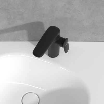 Villeroy & Boch Antao Mitigeur de lavabo monotrou - avec garniture de vidage Push-Open - noir mat