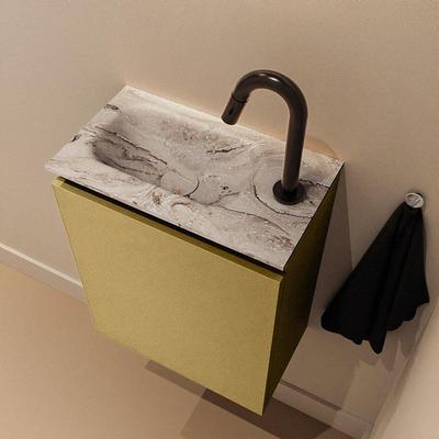 MONDIAZ TURE-DLUX 40cm toiletmeubel Oro. EDEN wastafel Glace positie links. Met 1 kraangat.