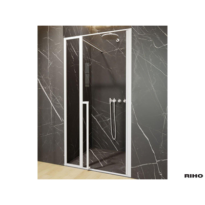 Riho Lucid GD104 Porte de douche pour niche XL 110x200cm verre clair Blanc mat
