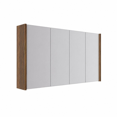 FugaFlow Eccelente Arredo Armoire de toilette - 140x63x16cm - avec panneaux latéraux - Walnut pure