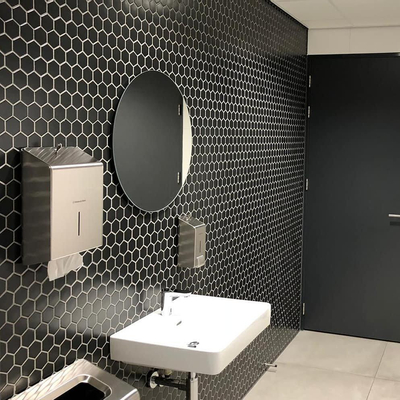 La Mosaic Factory Barcelona carreau mosaïque - 28,2x32,1cm - carrelage mural - Hexagone - Porcelaine Noir Brillant