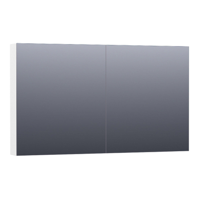 Saniclass Plain Spiegelkast - 120x70x15cm - 2 links/rechtsdraaiende spiegeldeuren - MDF - mat wit
