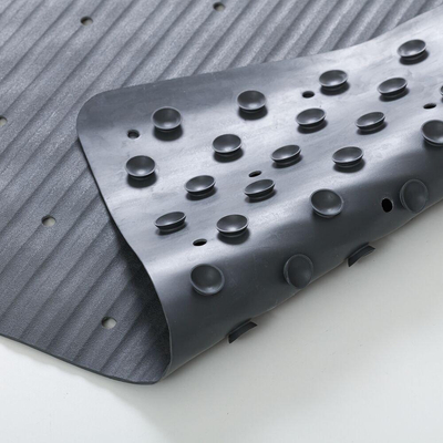 Sealskin Ribb Douchemat - 55x55cm - Antislip - inclusief - zwarte haak - Antraciet