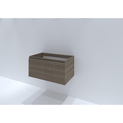 H&R Badmeubelen Matrix Wastafelonderkast - 80x44.8x40cm - 3D-front - 1 lade - greeploos met greeplijst - charleston
